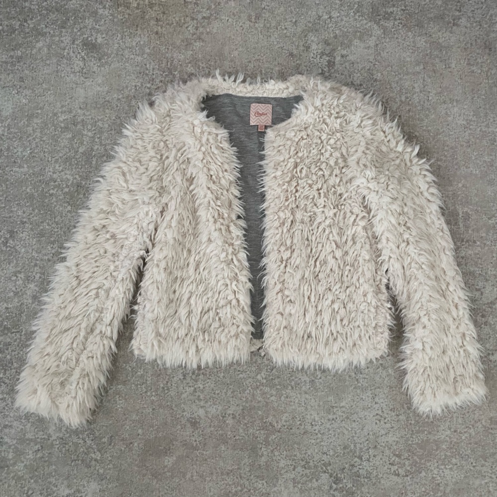 Candies Faux Fur Off White Jacket (S)